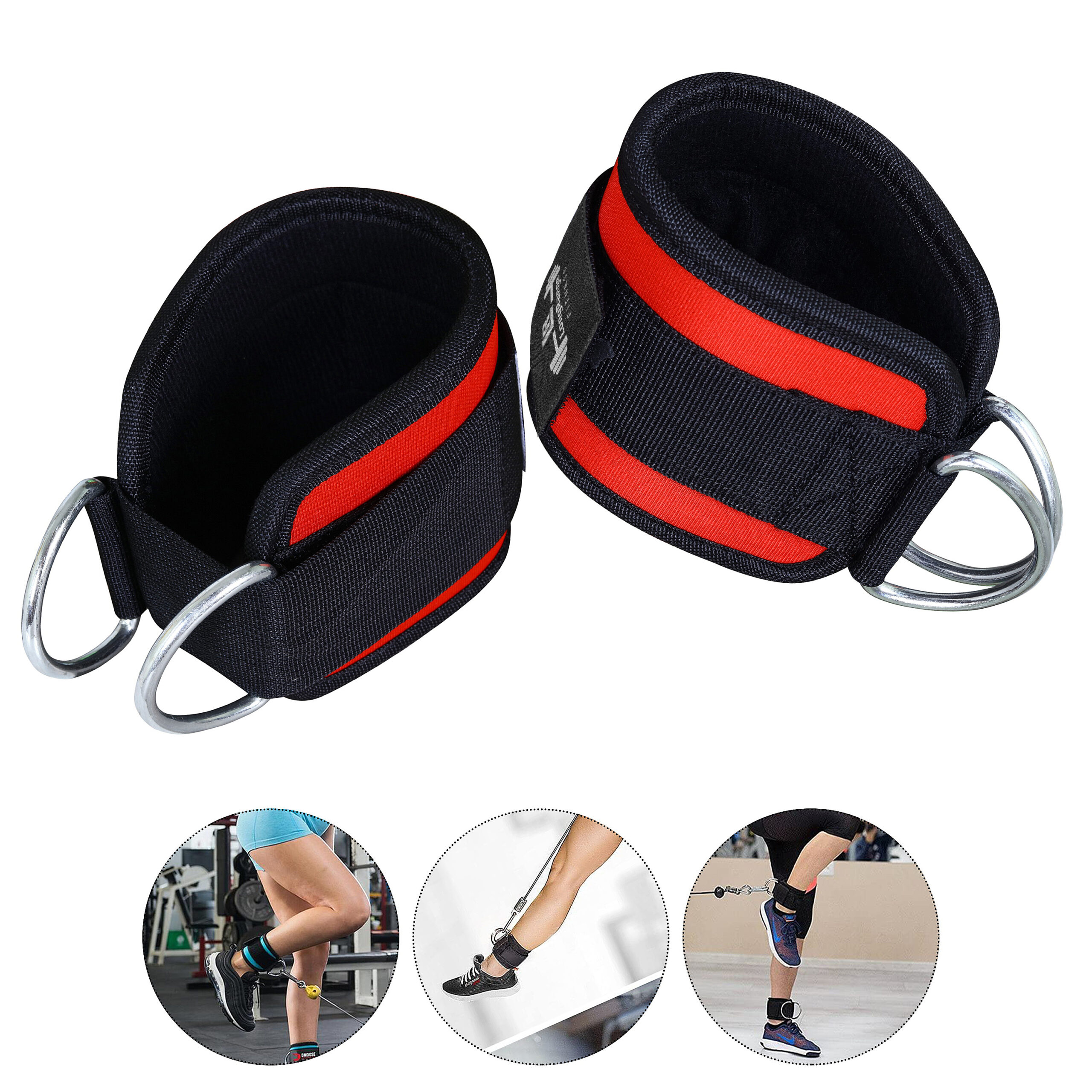 Ankle Cuff Gym Strap (Red) - Image 2