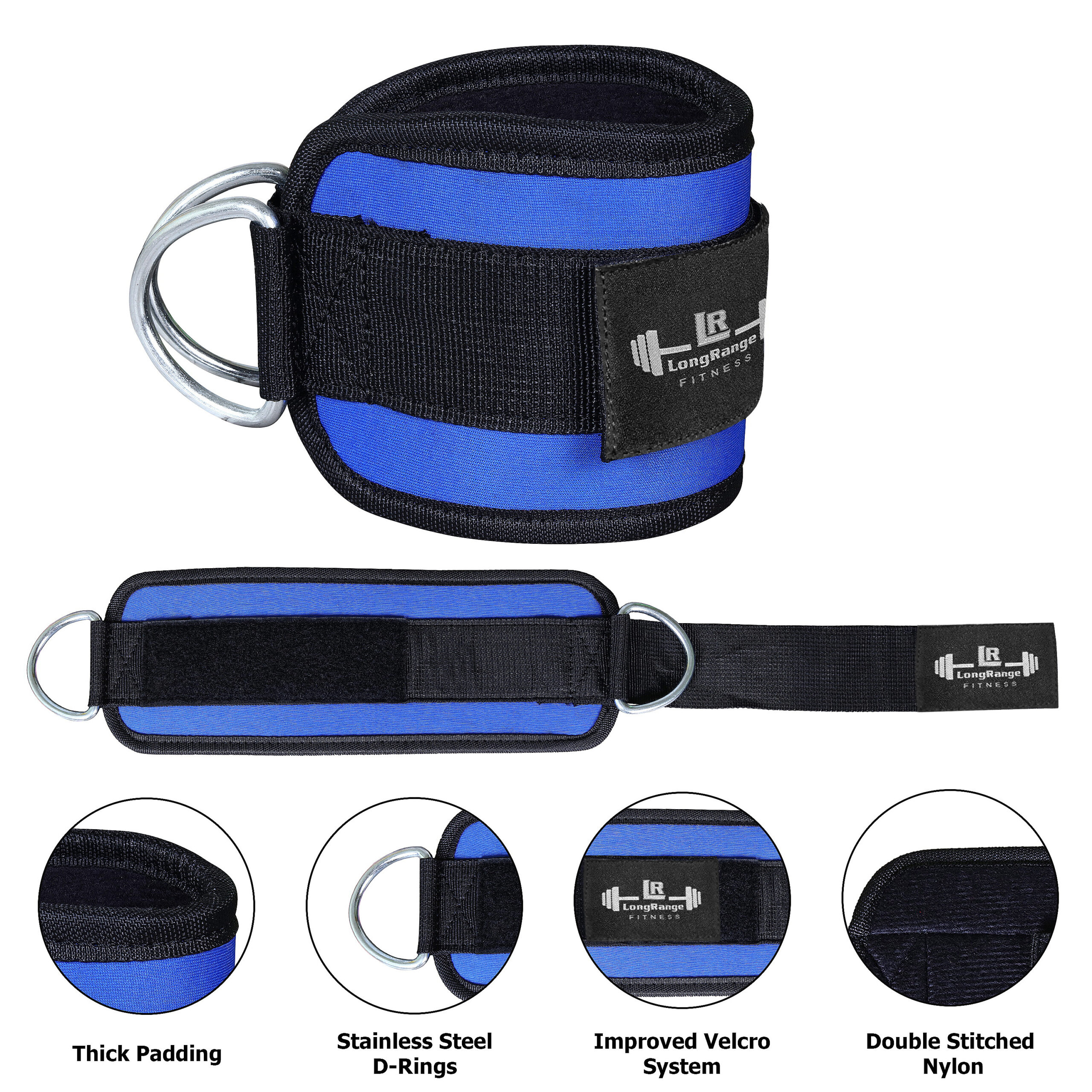 Ankle Cuff Gym Strap (Blue) - Image 4