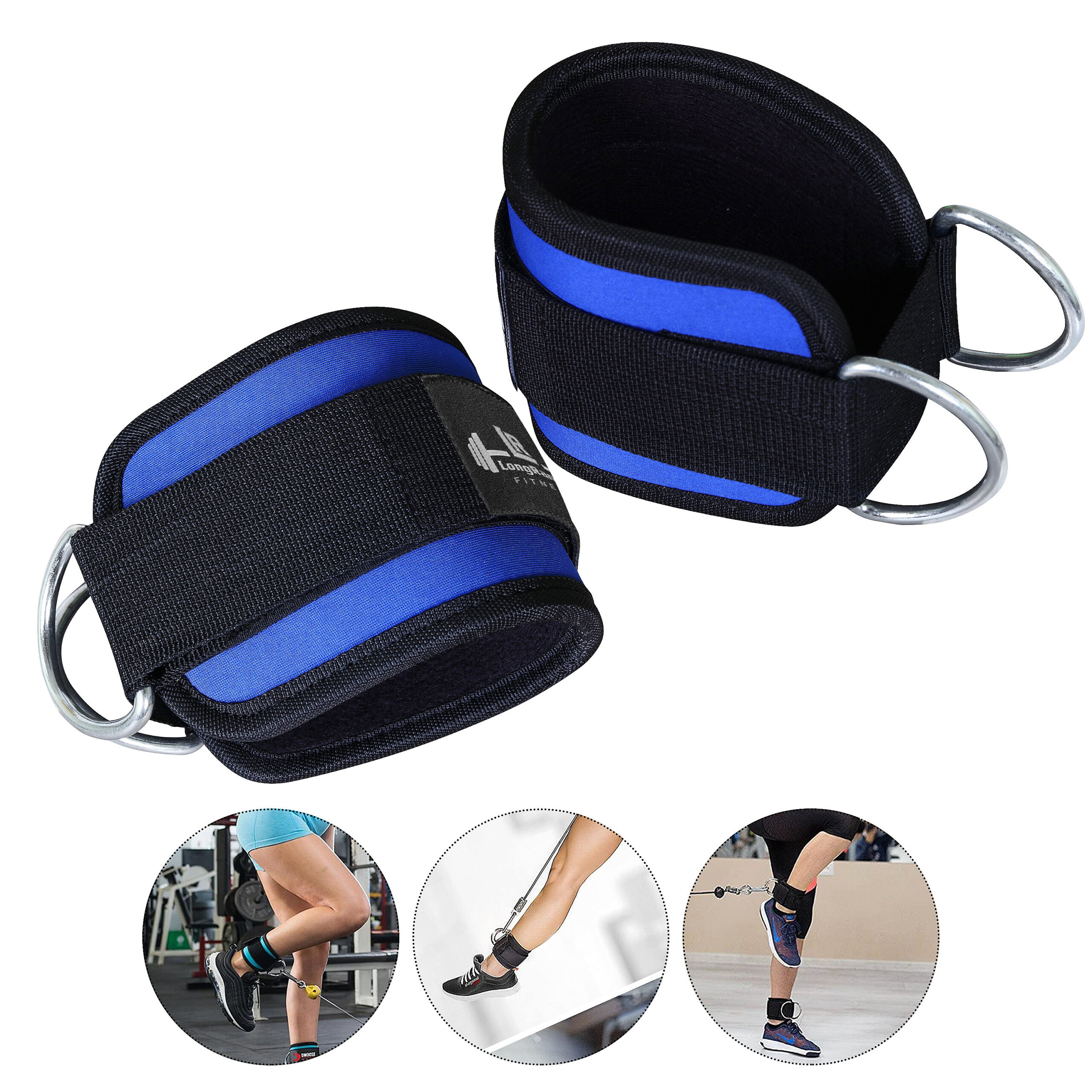Ankle Cuff Gym Strap (Blue) - Image 3